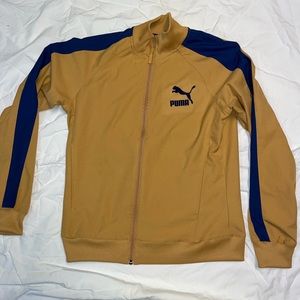 Retro Brown Puma Warm Up Zip Up, Medium